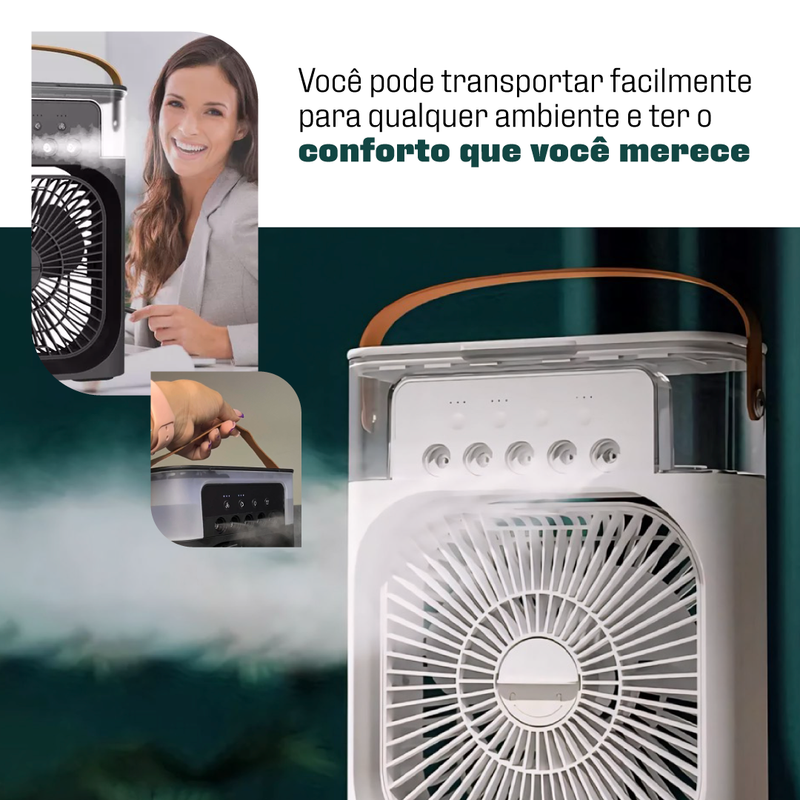 Ventilador e Climatizador Portátil USB com Alça