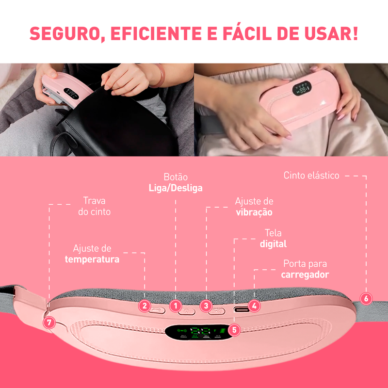 MenstrualPad Massageador e Aquecedor Para Alívio de Cólicas Menstruais