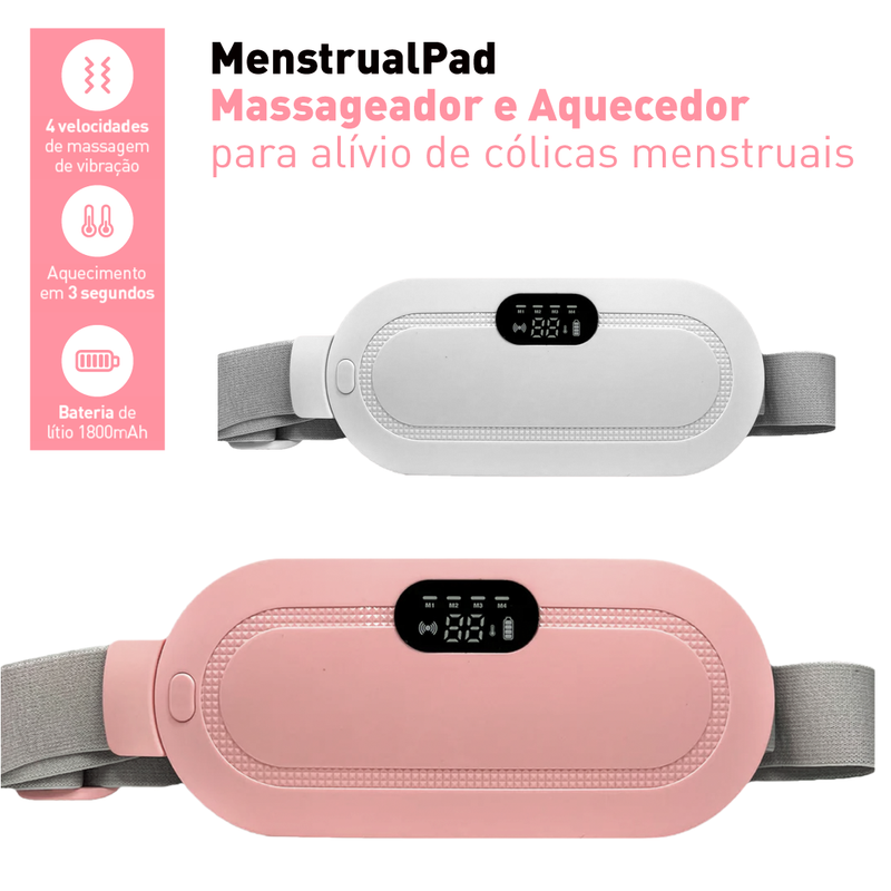 MenstrualPad Massageador e Aquecedor Para Alívio de Cólicas Menstruais